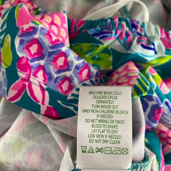 Lilly Pulitzer Lana‎ Top Maldives Green Turtle Wave Medium Off Shoulder CJ-1631 - Picture 10 of 11